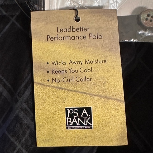 NWT Jos. A. Bank Men’s Leadbetter Golf Performance Polo Shirt Black Plaid XL - Picture 9 of 14